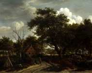 Meindert Hobbema - Cottages in a Wood